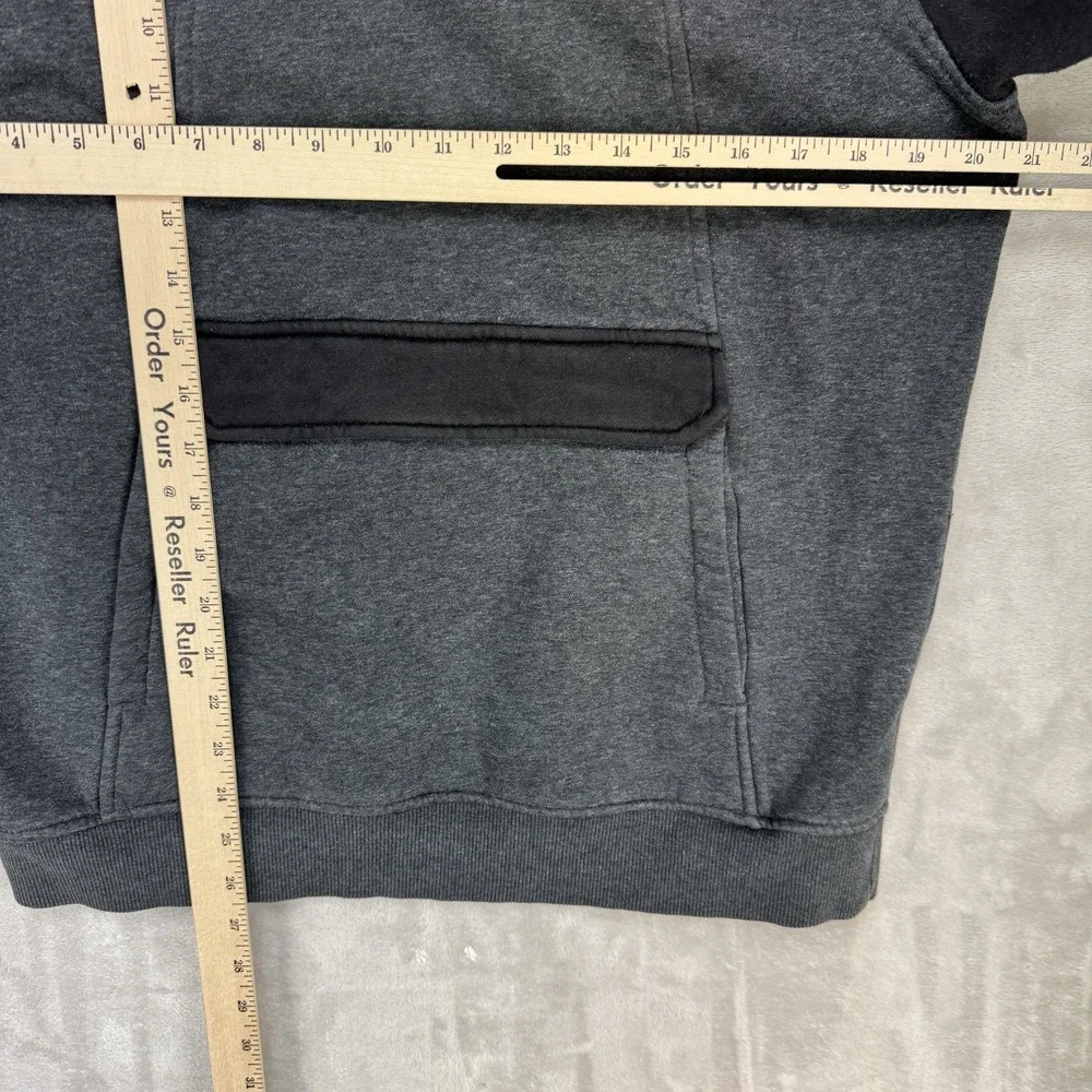 The North Face Men's Snap Fleece‎ Pullover Medium Gray Black Quarter Snap Jacket